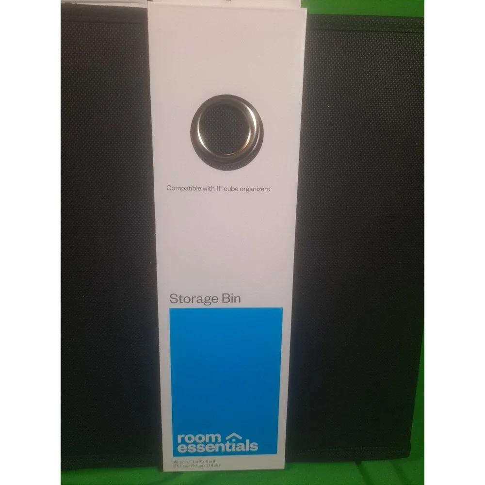 NIP Set Of 3 Room Essentials Storage Bin Black 11 x 10.5 x 10.5